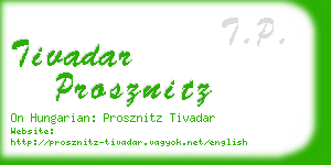 tivadar prosznitz business card